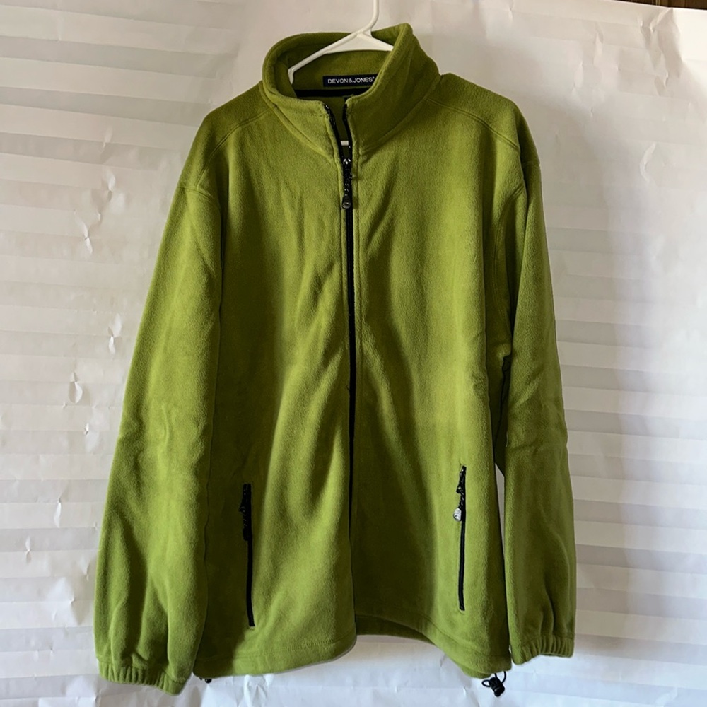 Devon & Jones Men's Large Green Soft Fleece Full Zip Jacket